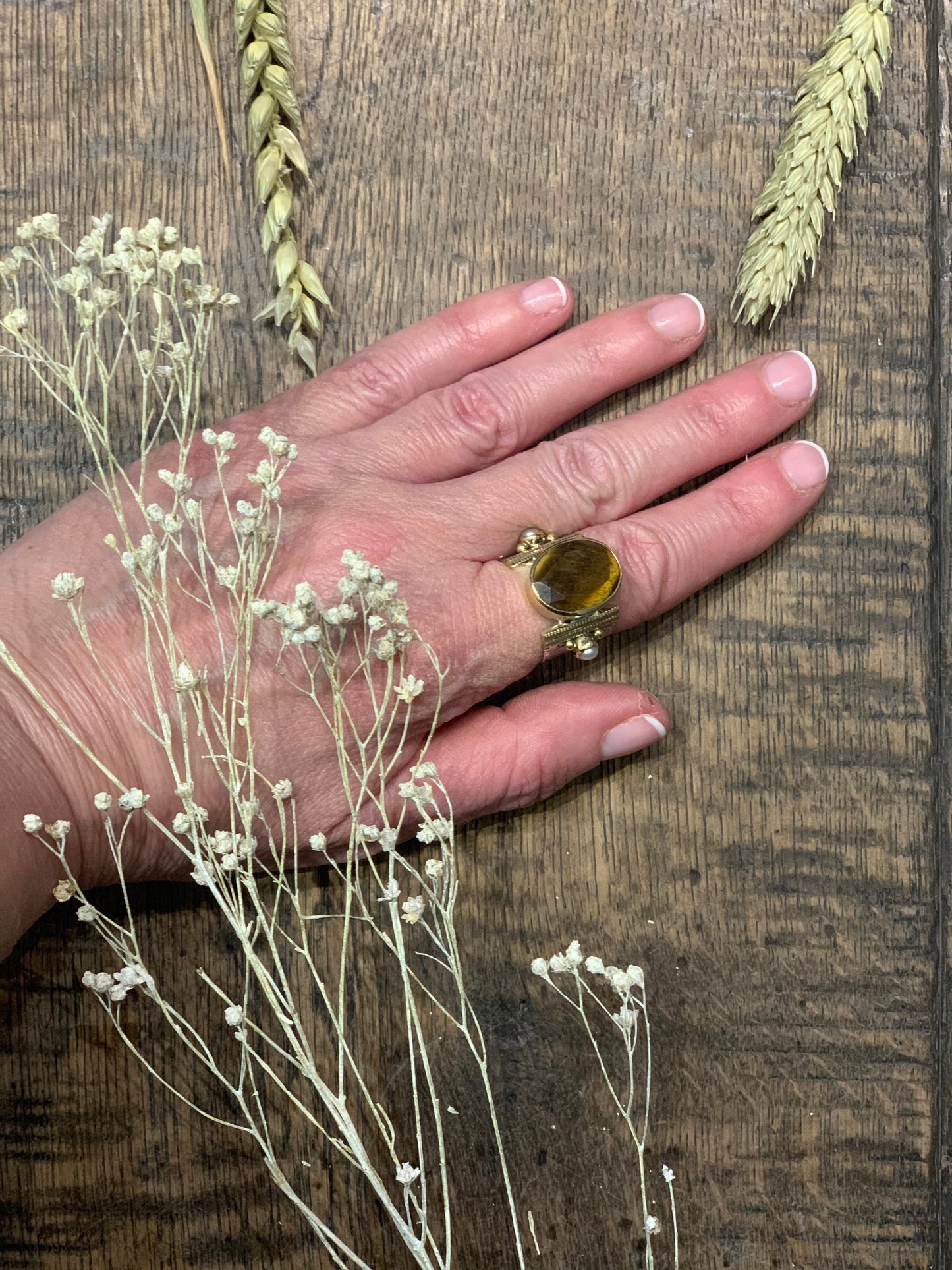 Bague Game of Thrones en œil de tigre véritable