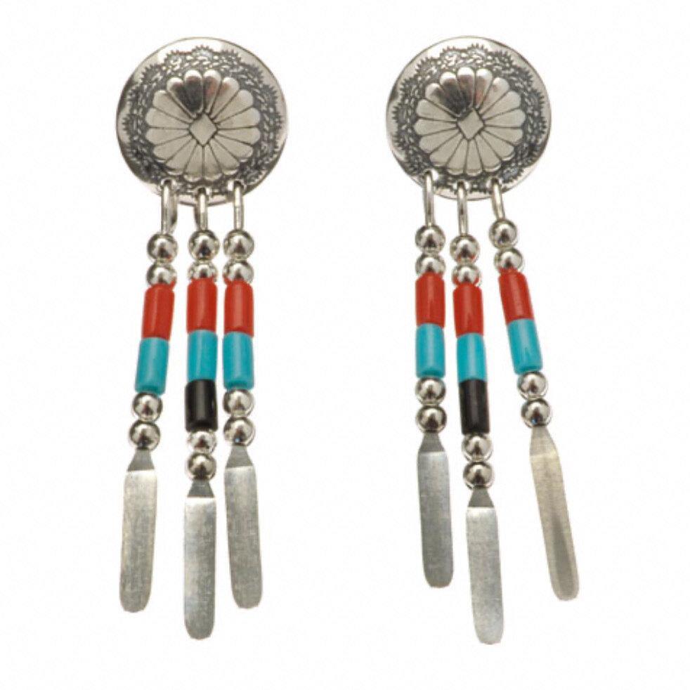 Boucles Navajo Perles Heishi multicolores - Gyptis Bijoux