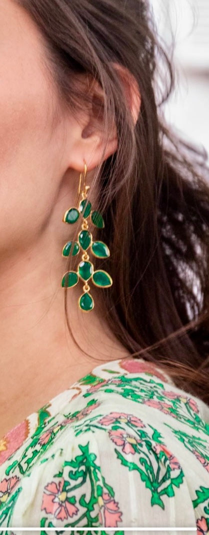 Boucles d’oreilles Noa en plaqué or et pierres véritables