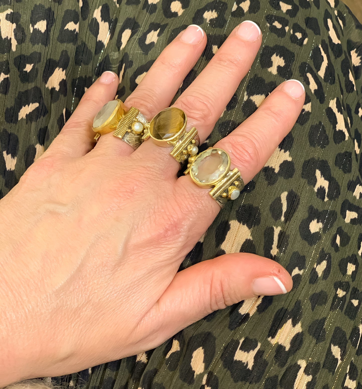 Bague Game of Thrones en préhnite véritable
