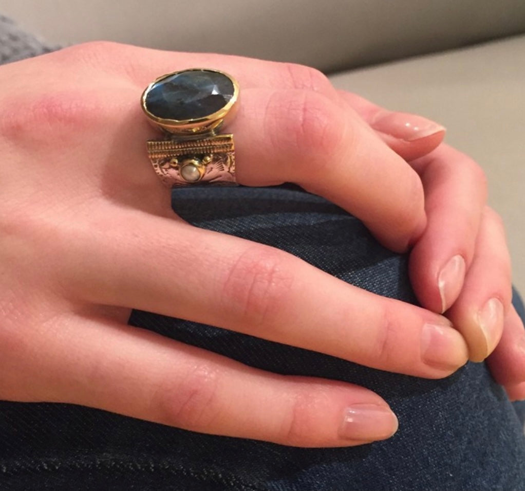 Bague Game of thrones en Labradorite