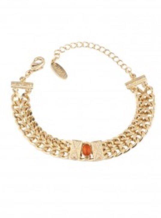 Bracelet Jonah cornaline sur Laiton doré - Gyptis Bijoux