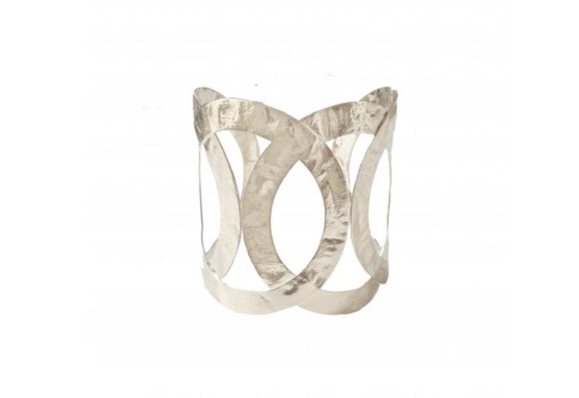 Manchette cercles entrelacés. Métal argenté - Gyptis Bijoux
