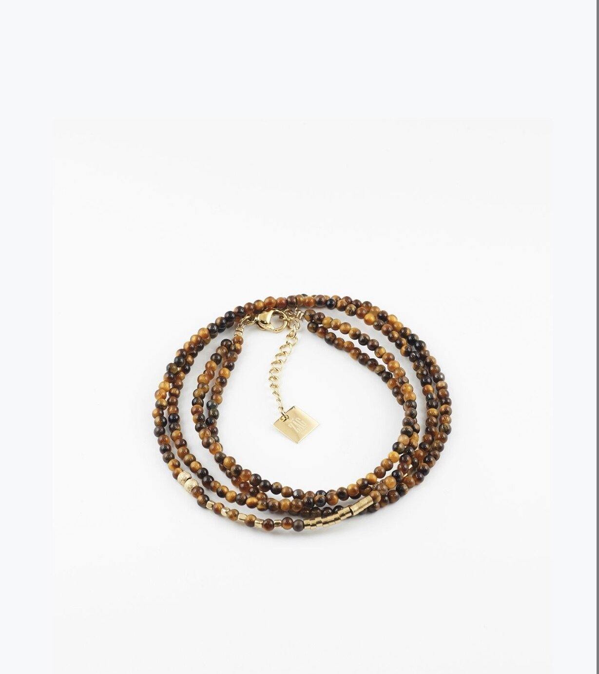 Bracelet multi rangs oeil de tigre de Zag bijoux - Gyptis Bijoux