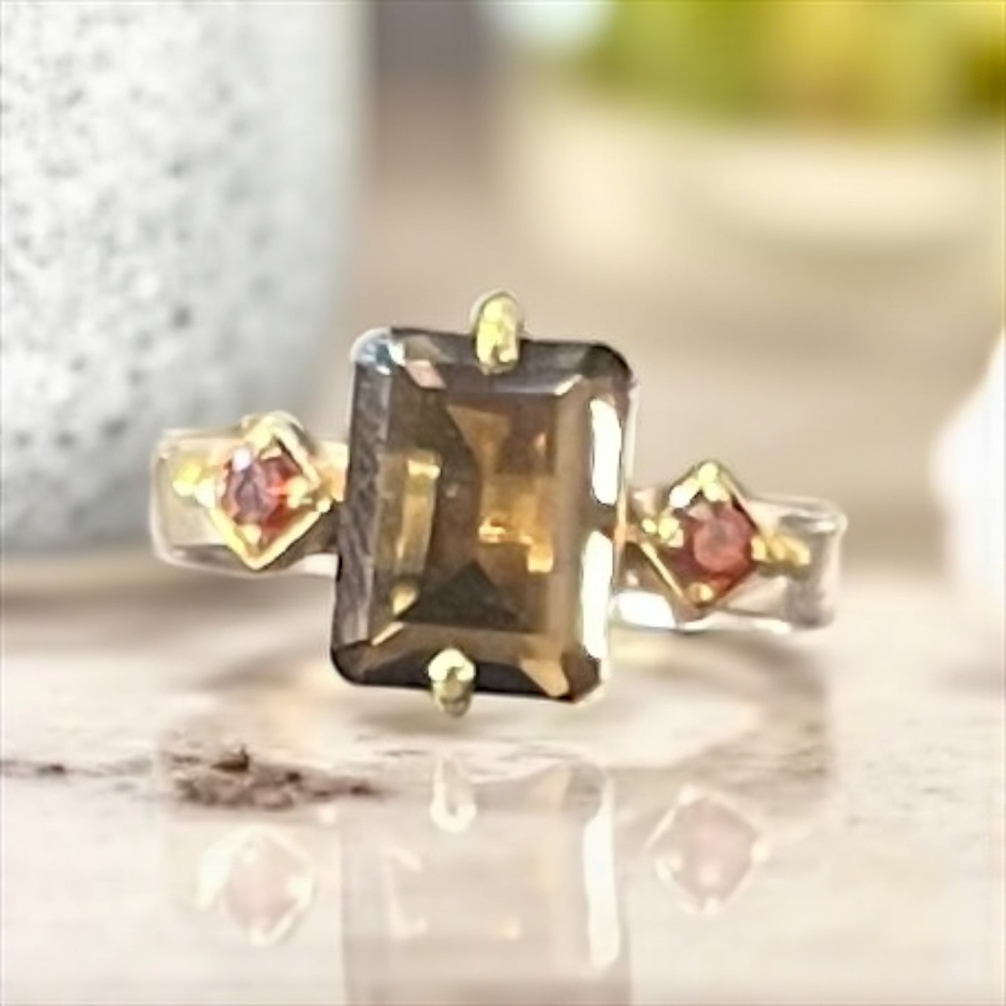 Bague Hélène en argent et pierres véritables