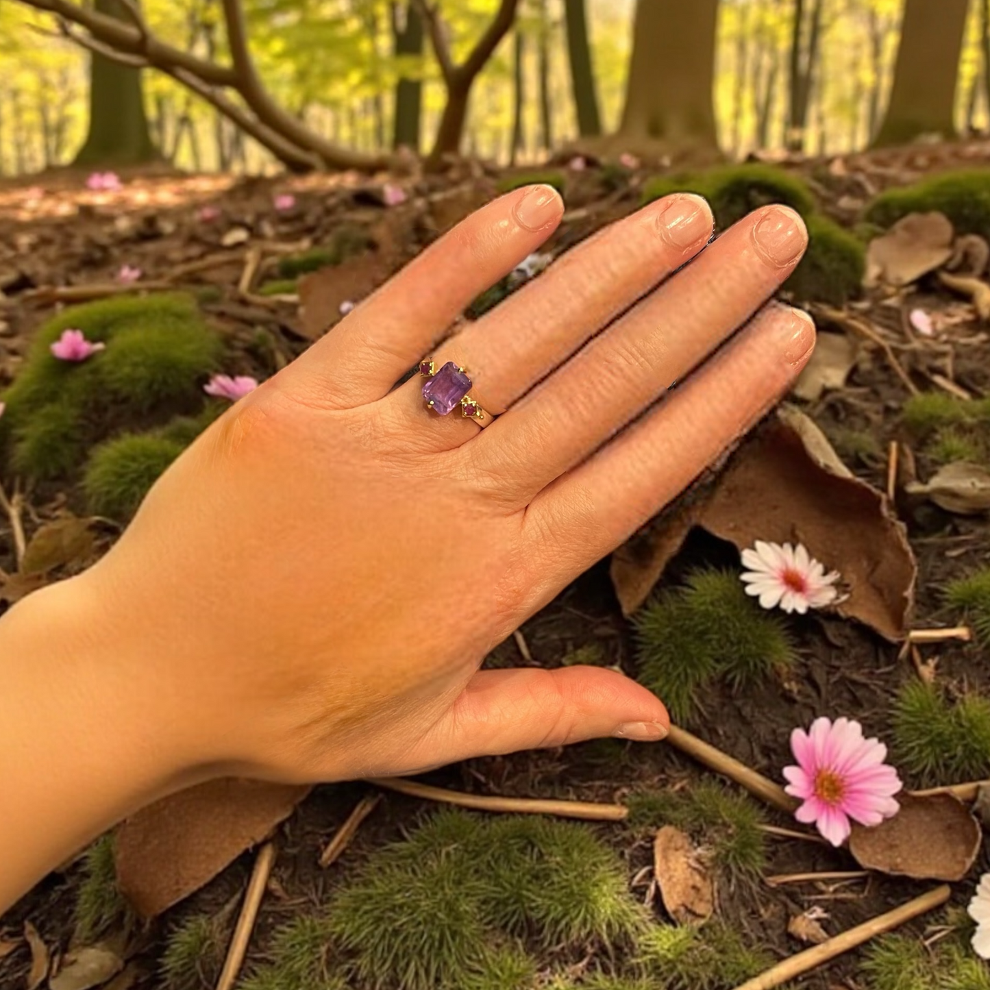 Bague Hélène en argent et pierres véritables