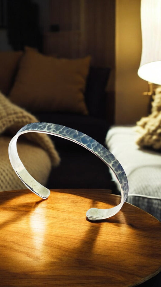 Jonc martelé argent