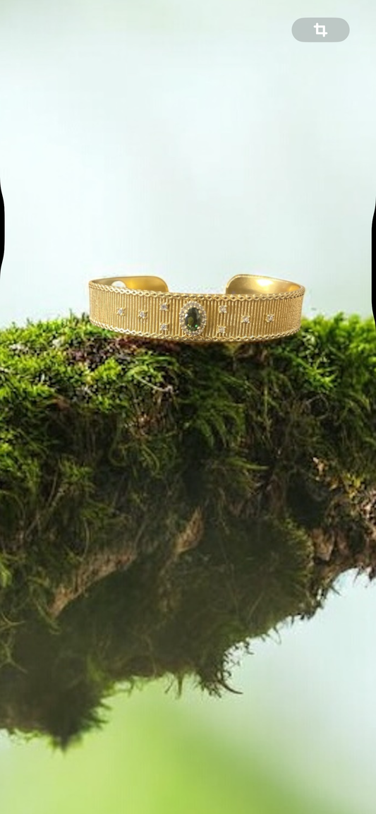 Bracelet CAMALA pierre tourmaline verte