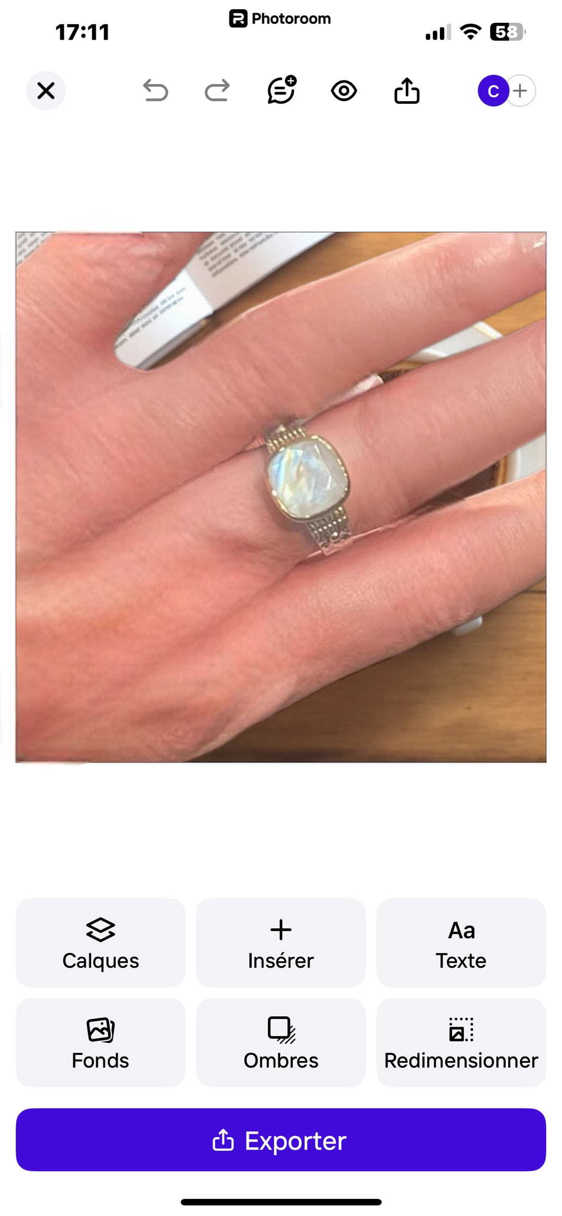 Bague Hélène en argent et pierres véritables