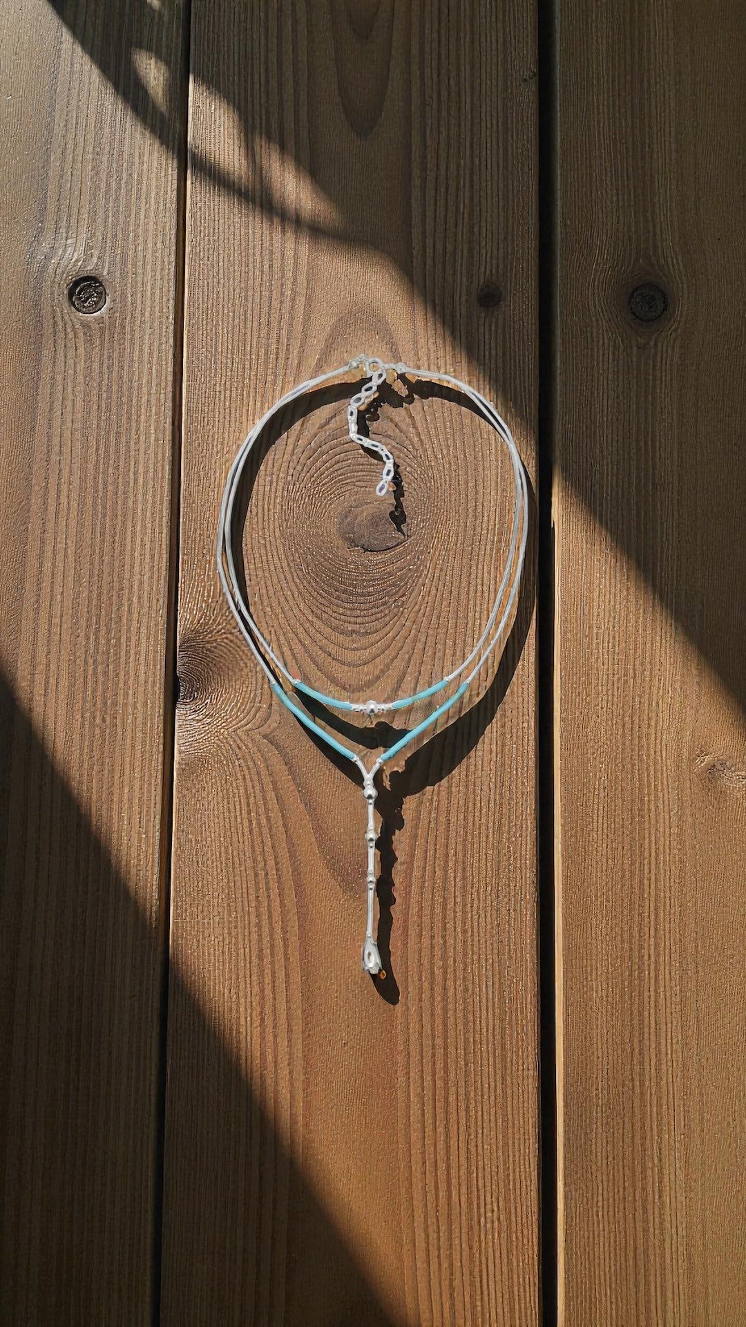 Collier Harpo 2 rangs turquoise