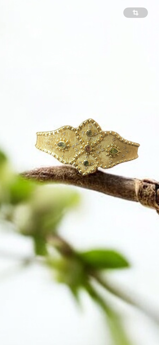 Bracelet jonc Althéa en tourmalines vertes et rose
