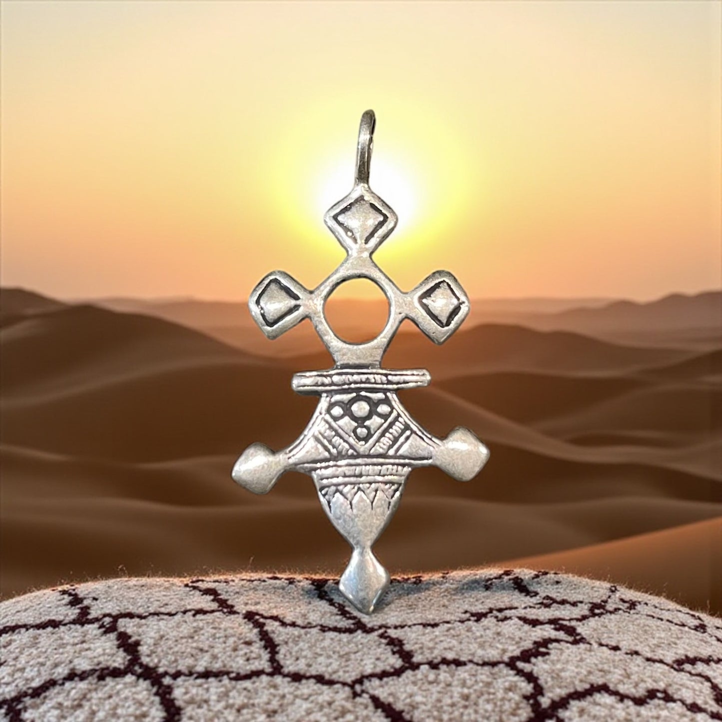 Collier croix d'Agadez en argent